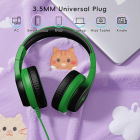 Candy Bila folded compact headset, demonstrating portability for backpacks