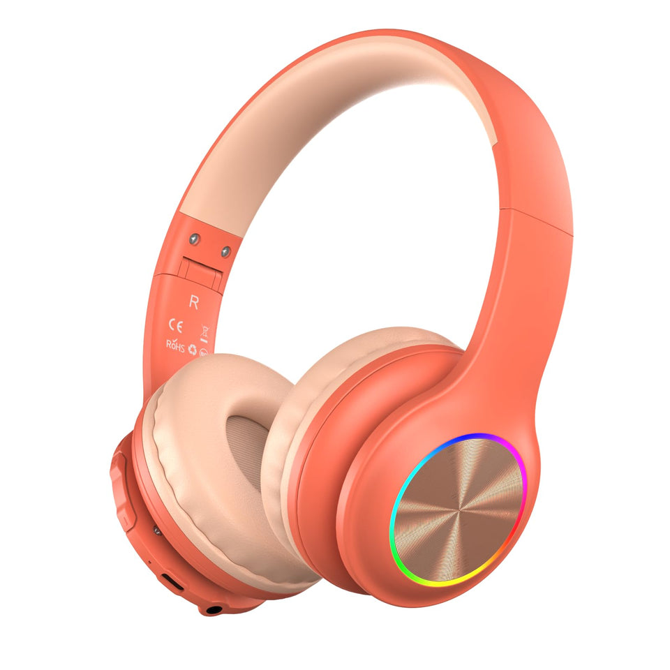 Candy Bila front view in pink and orange showing playful LEDs and safe design benefits