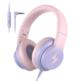 Candy Bila front view showing gradient pink design and over-ear fit benefit