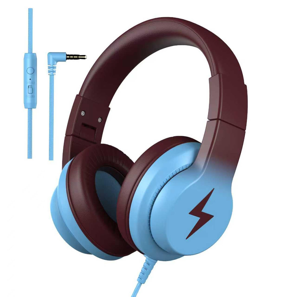 Candy Bila headphones front view showing foldable design and kid-friendly finish