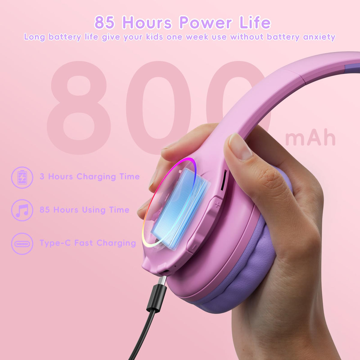 Candy Bila headphones showcase blue, red, and green LED lights for stylish visibility.