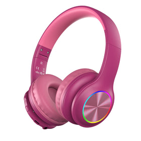 Candy Bila Kids Bluetooth headphones with LED lights; immersive visuals for music sessions and play.