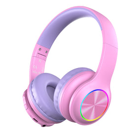 Candy Bila Kids Bluetooth headphones with LED lights for immersive listening sessions.