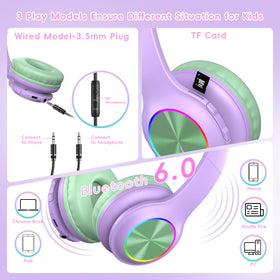 Candy Bila headphones offer up to 85 hours of playback for kids on the go.