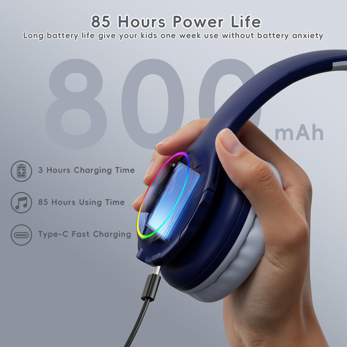 Candy Bila Kids Headphones Bluetooth 6.0 for reliable wireless use