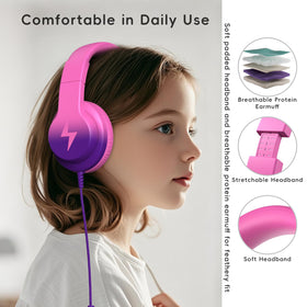 Candy Bila headphones durable nylon cord withstands tugging during playtime