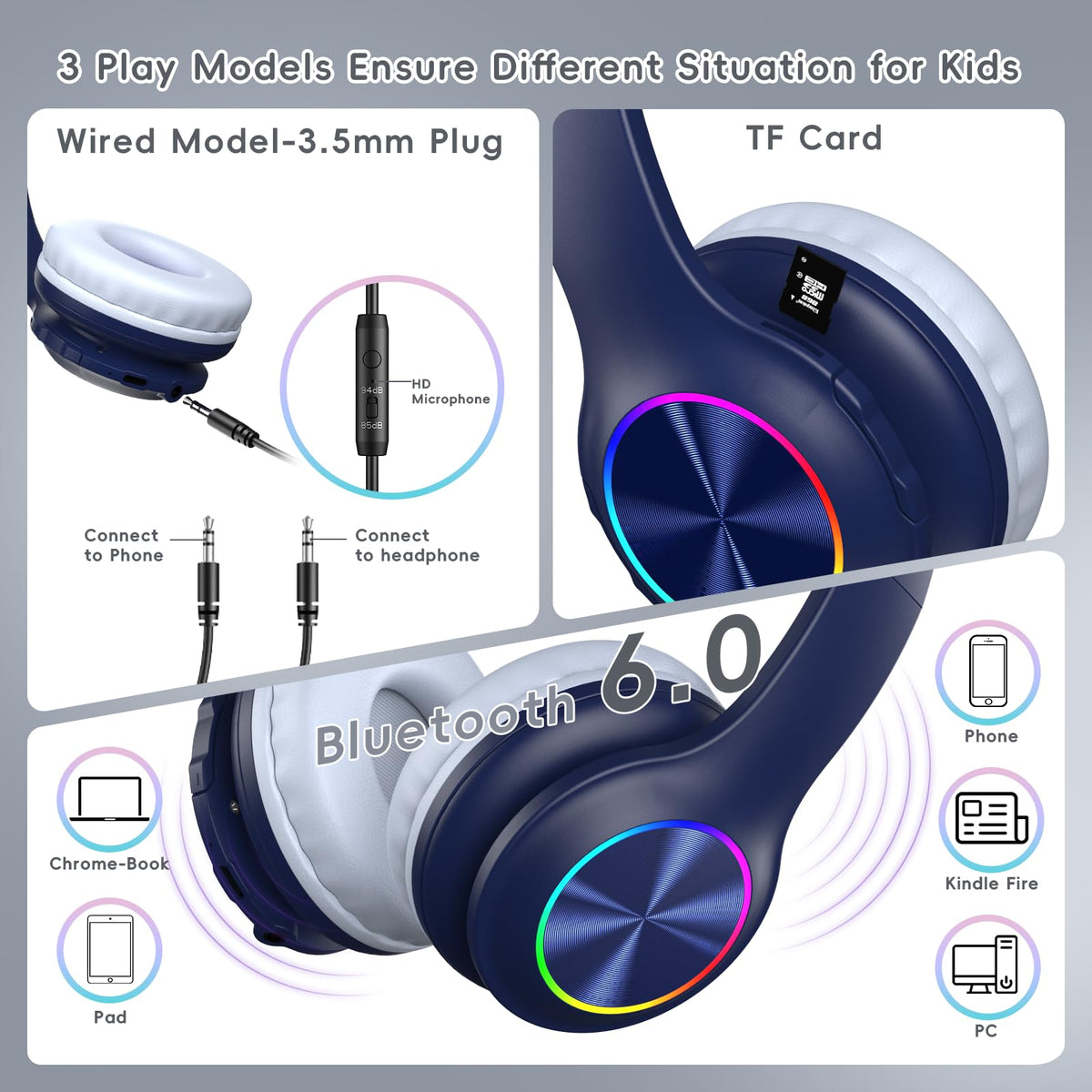 Candy Bila Kids Headphones folded design for easy travel