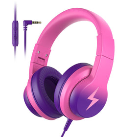 Candy Bila Kids Headphones folded design in deep purple for easy storage and travel