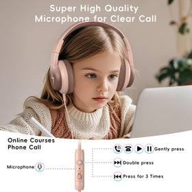 Candy Bila kids headphones used during online class with microphone