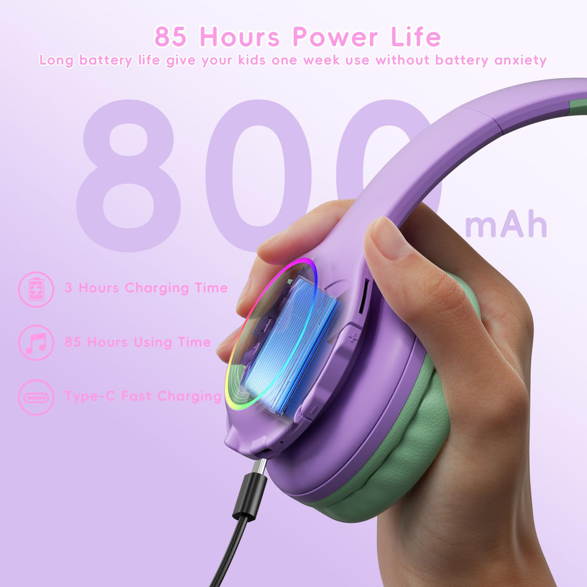 Candy Bila Type-C fast charging keeps power ready between activities.