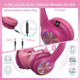 Candy Bila Kids headphones with USB-C fast charging for quick power on the go.