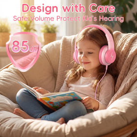 Candy Bila 85dB volume-limited headphones ensuring safe listening for kids