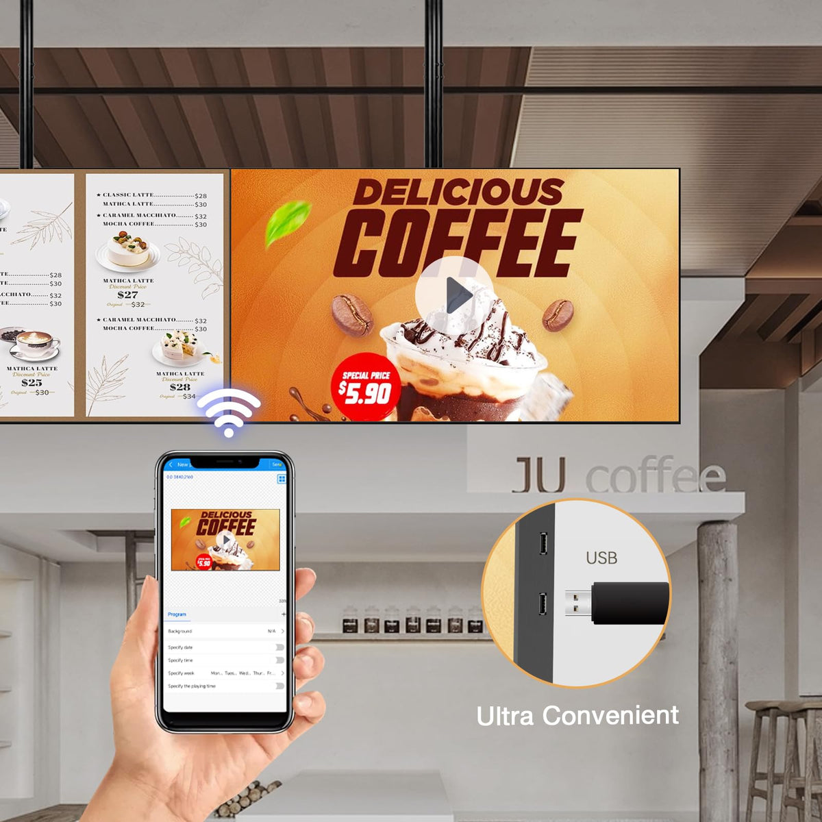 Canlarriz 2K HD display preserves crisp video quality.