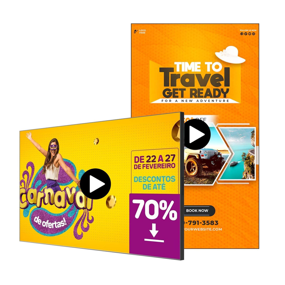 Canlarriz 32-inch digital signage with ultra-narrow bezel for clean wall mounting.