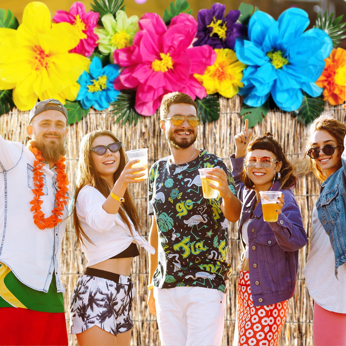 Canlierr complete Hawaiian party set creates instant tropical ambiance.