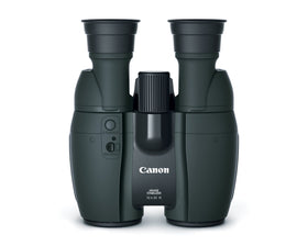 Canon 12x32 binoculars side grip highlighting ergonomic comfort during extended viewing.