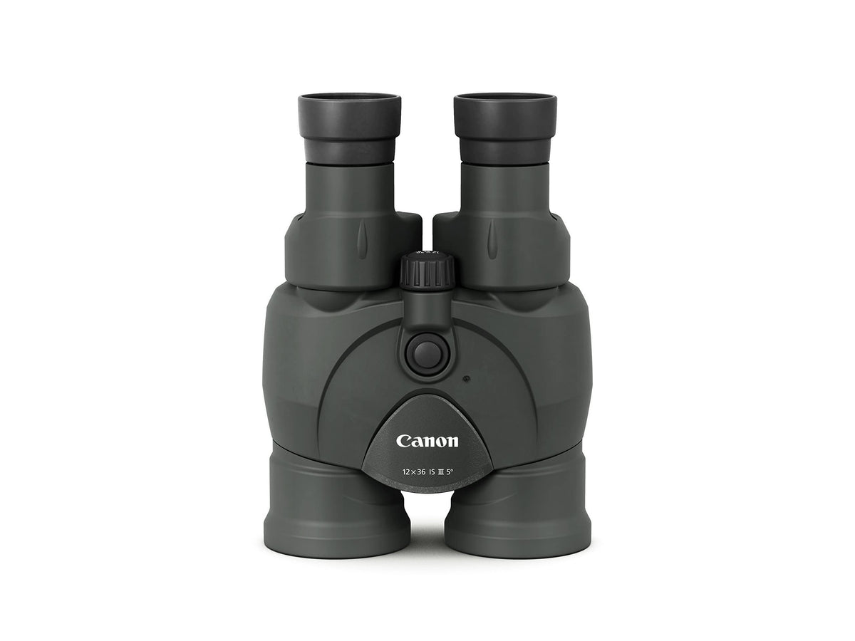 Canon 12x36 IS III binoculars offer 12x magnification for distant subjects with clarity