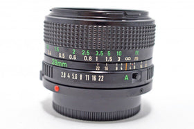 Canon 28mm f/2.8 FD lens rear mount with breech-lock system