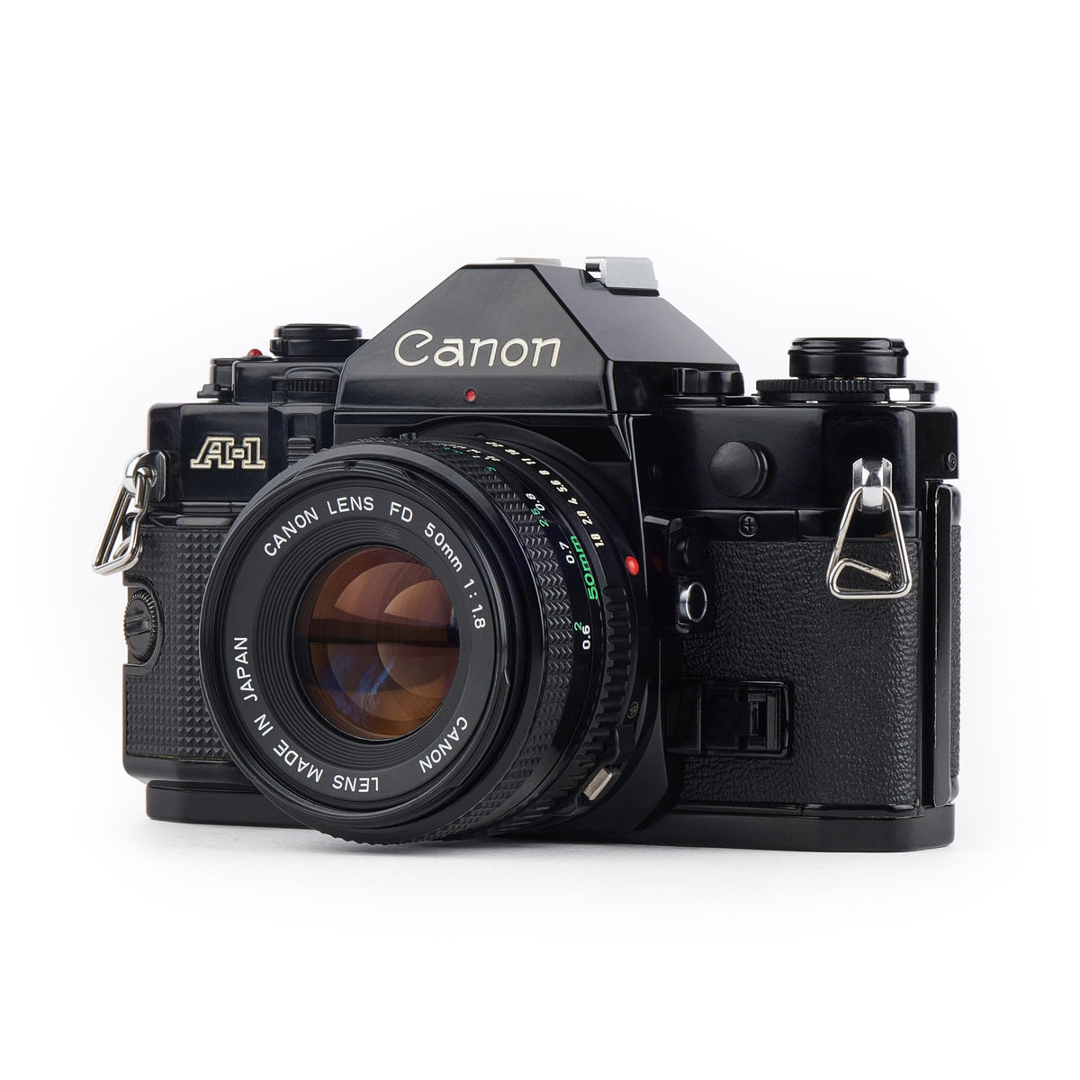 Canon A-1 dial controls close-up showing tactile precision