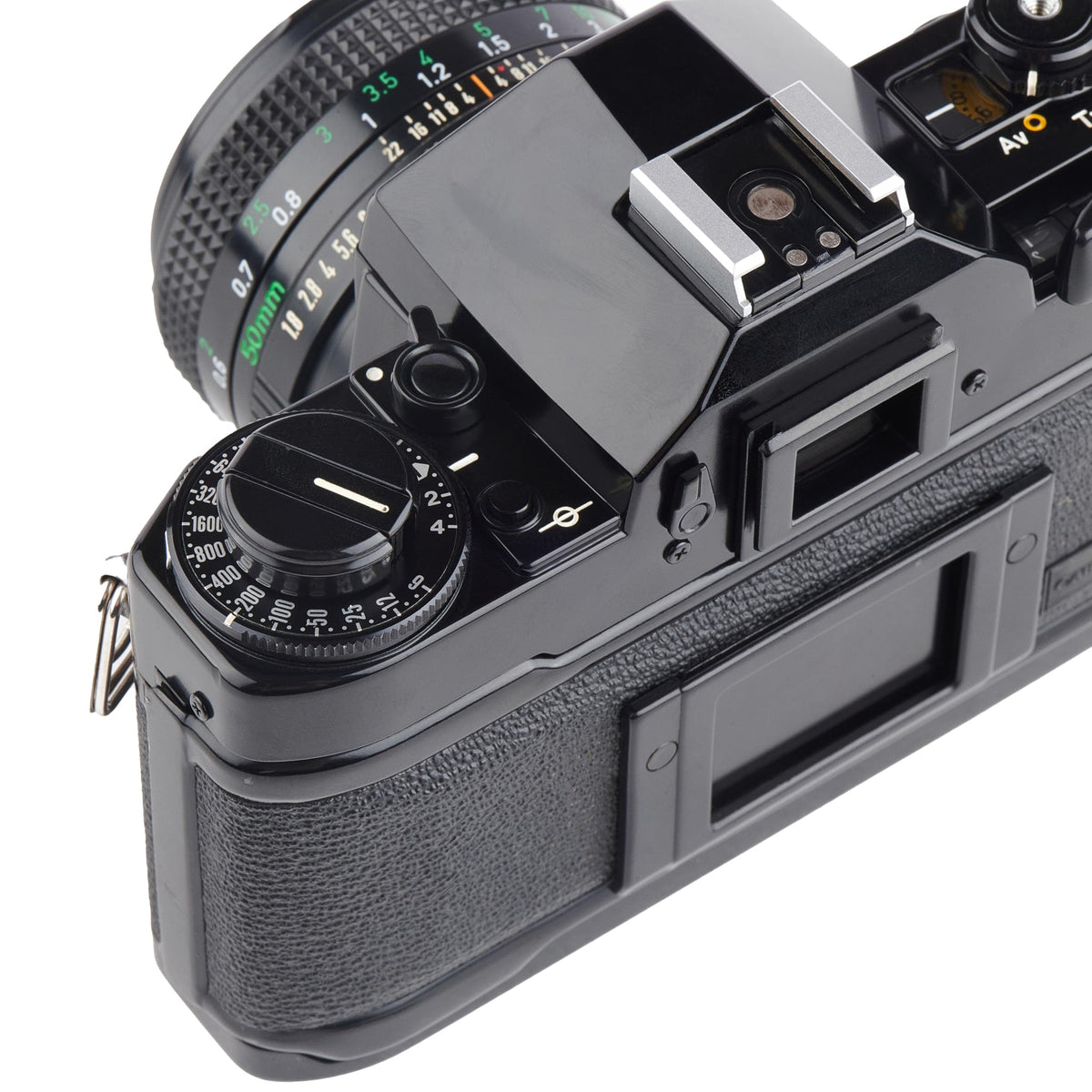 Canon A-1 lens assembly side view showing FD mount compatibility