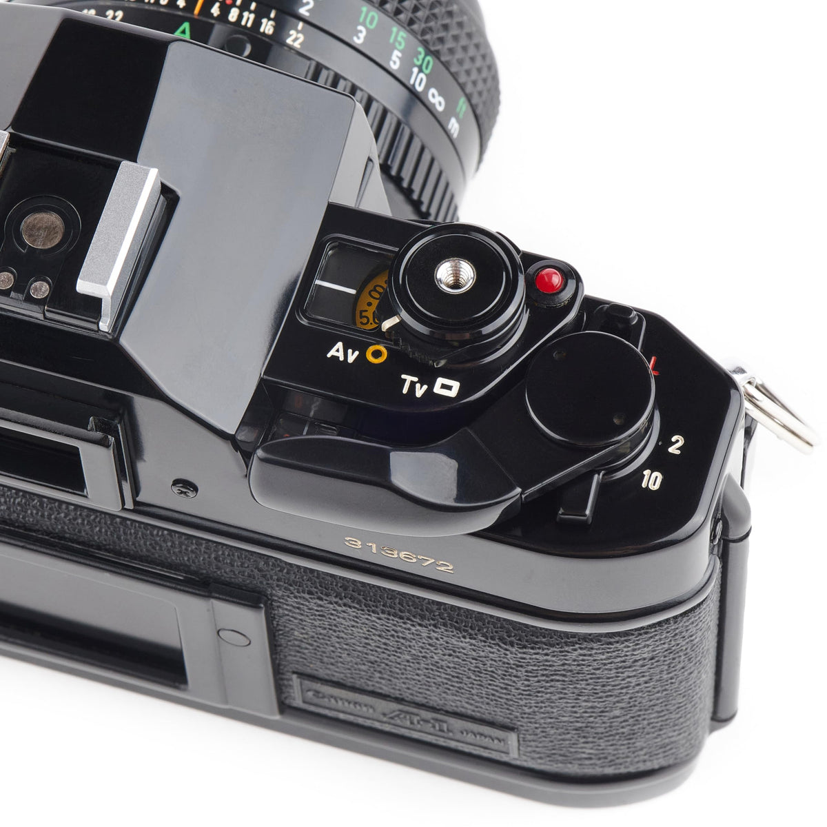 Canon A-1 worn strap ready for portable 35mm photography