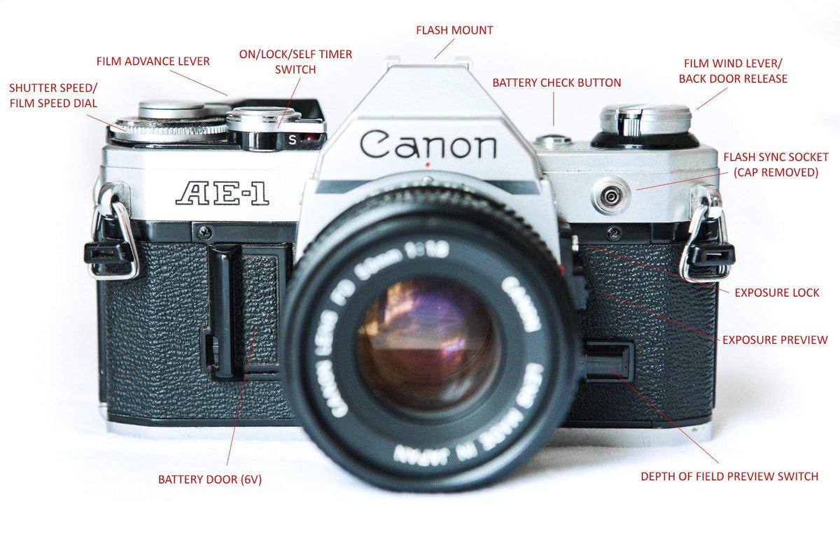 Canon AE-1 with 50mm lens attached, ideal for everyday versatile shooting.
