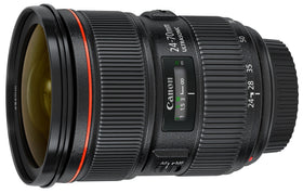 Canon EF 24-70mm f/2.8L II USM front element with coatings for sharp results