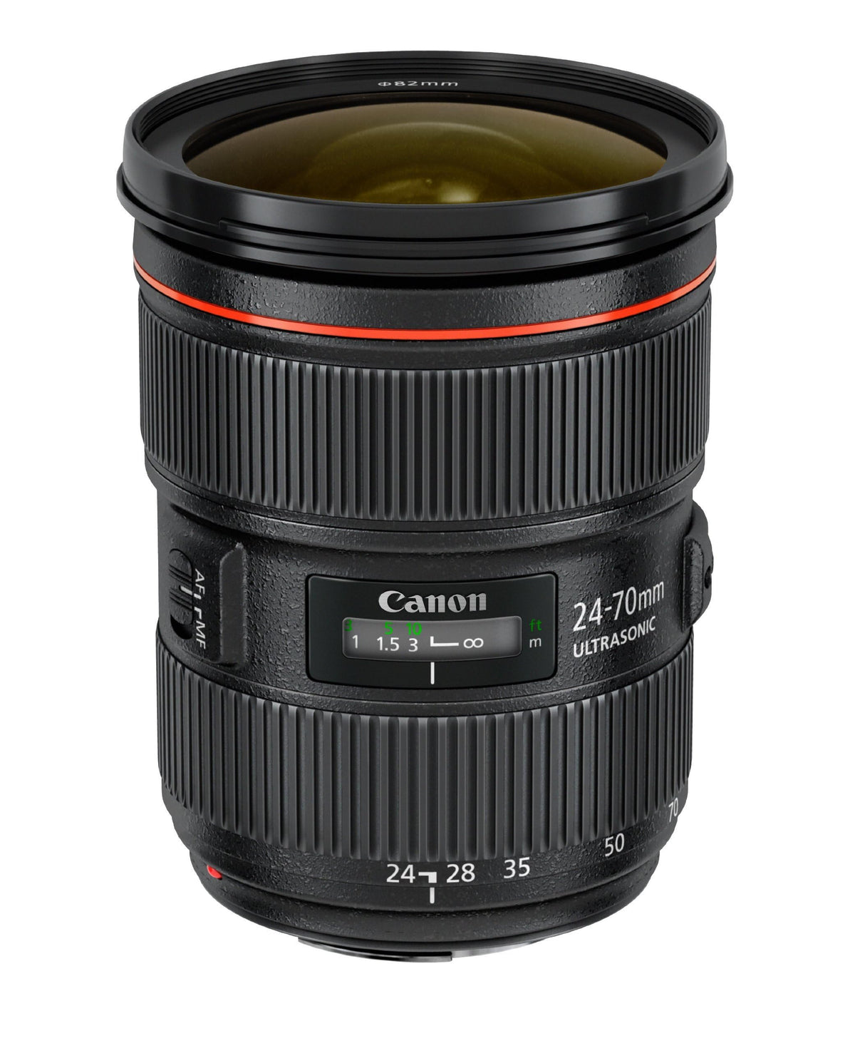 Canon EF 24-70mm f/2.8L II USM side label showing durable build