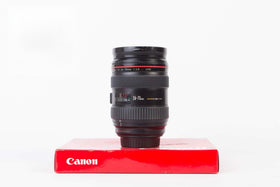 Canon EF 24-70mm f/2.8L USM lens front view, versatile for portraits and events