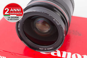 Canon EF 24-70mm f/2.8L USM lens with hood attached, ready for outdoor shoots