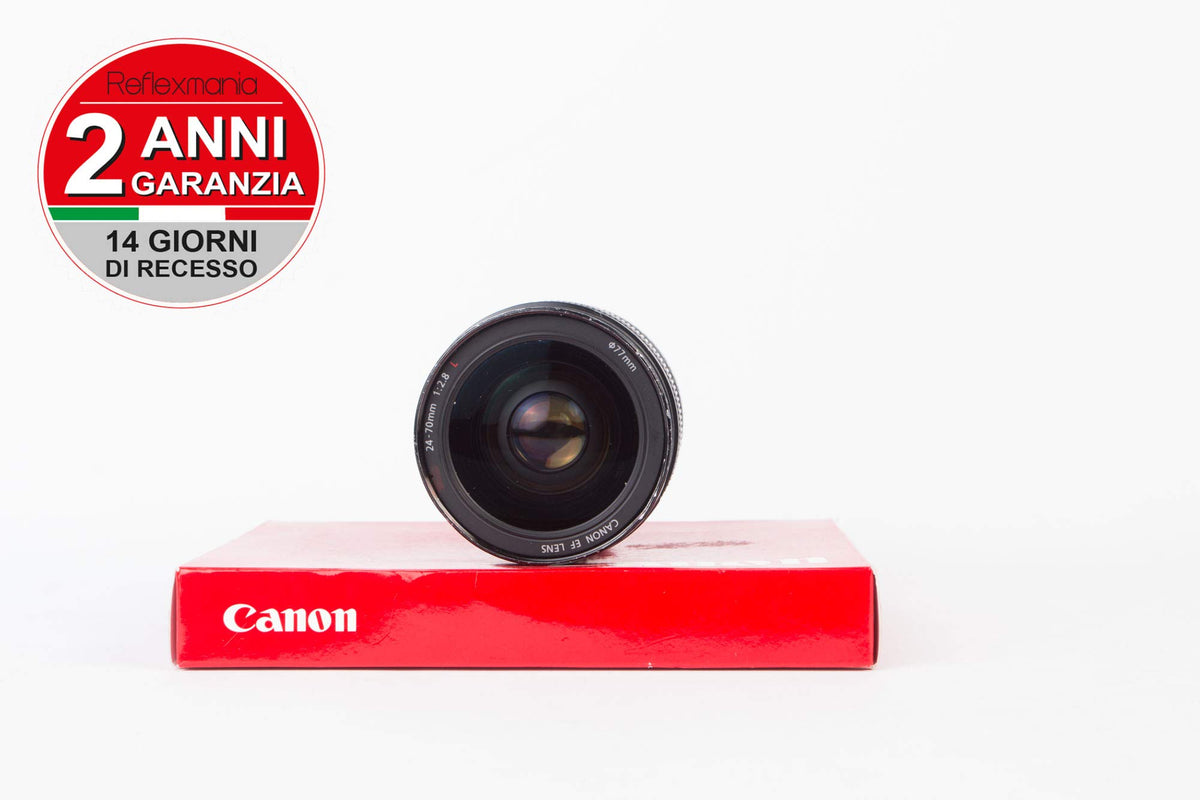 Canon EF 24-70mm f/2.8L USM lens optics close-up, reveals ED glass and fluorite elements