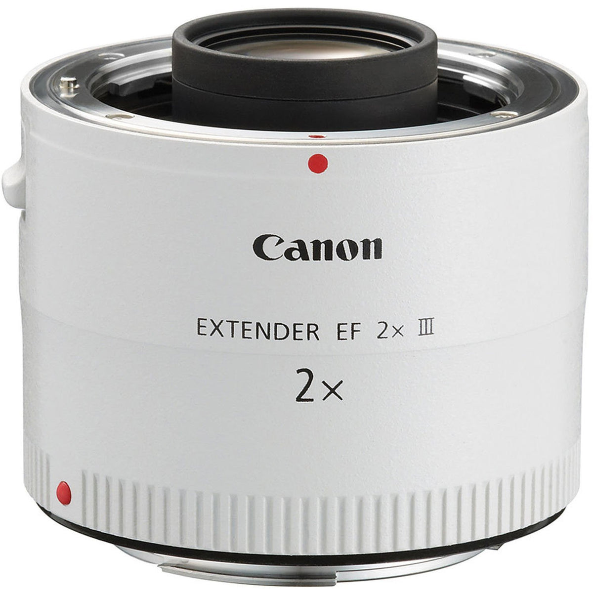 Canon EF 2X III teleconverter closeup shows precise construction for extended reach