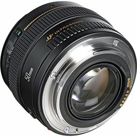 Canon EF 50mm f/1.4 USM lens in case demonstrates ready-to-travel framing