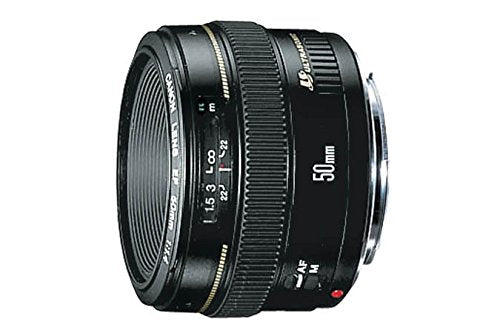 Canon EF 50mm f/1.4 USM lens side angle highlights compact design and versatile use