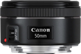 Canon EF 50mm f/1.8 STM lens near silent autofocus for video.