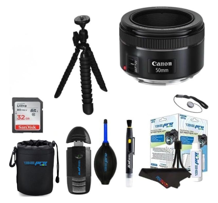 Canon EF 50mm f/1.8 STM lens side profile, compact prime for portraits.