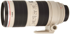 Canon EF 70-200mm lens side view showcases versatile focal range for portraits and events
