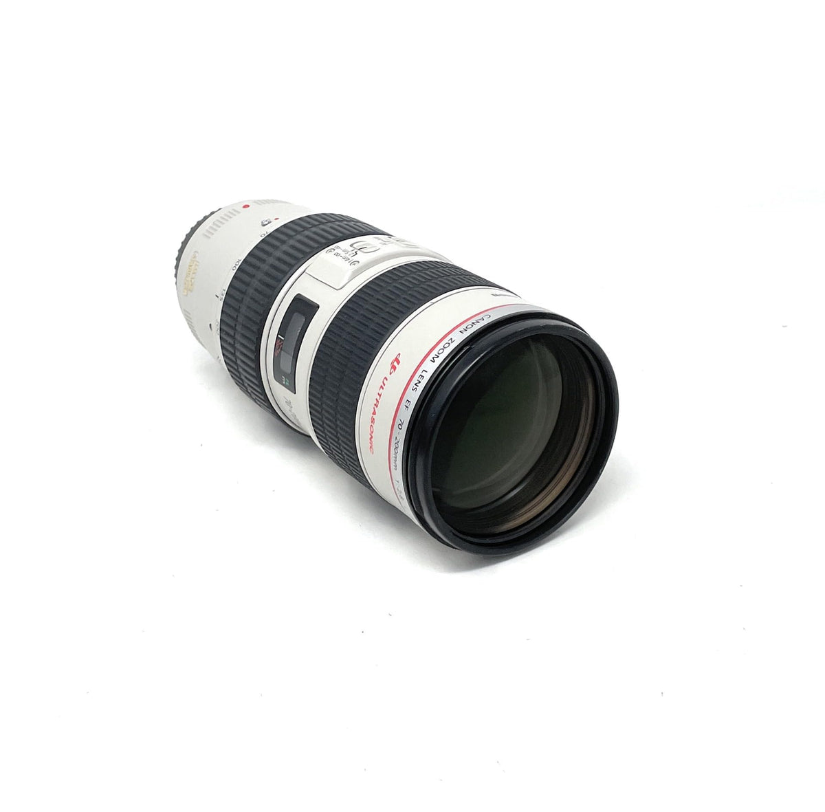 Canon EF 70-200mm f/2.8L IS USM with hood and cap ready for quick setups