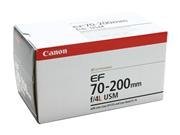 Canon EF 70-200mm f/4L USM lens with case included, ready for storage.