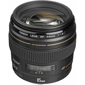 Canon EF 85mm f/1.8 USM lens close-up reveals premium build and details