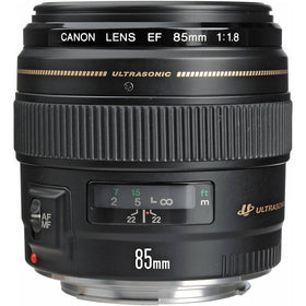 Canon EF 85mm f/1.8 USM lens side profile for portrait-ready performance