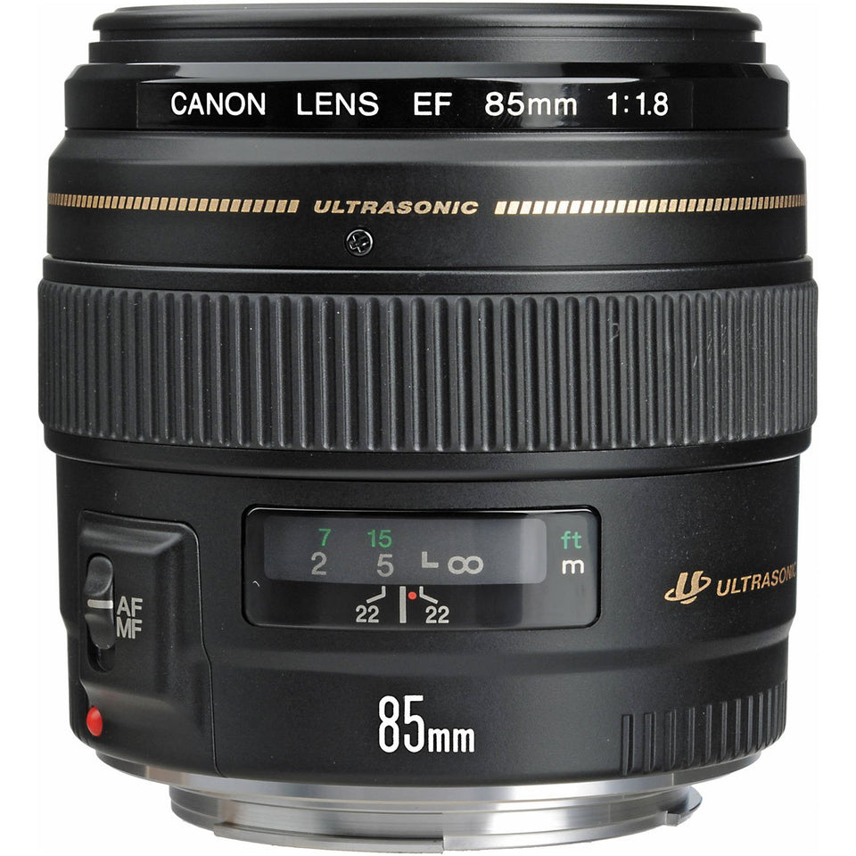Canon EF 85mm f/1.8 USM lens side profile for portrait-ready performance
