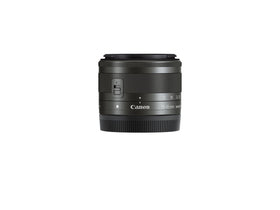 Canon EF-M 15-45mm graphite lens three aspheric elements for crisp scenery