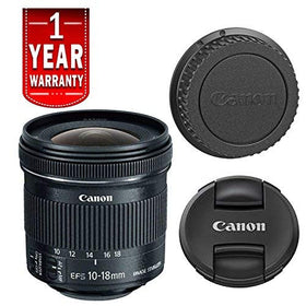Canon EF-S 10-18mm lens close-up with stabilization in action