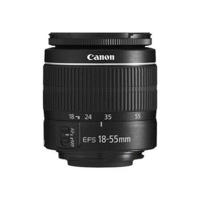 Canon EF-S 18-55mm f3.5-5.6 III lens front view, travel-ready versatility
