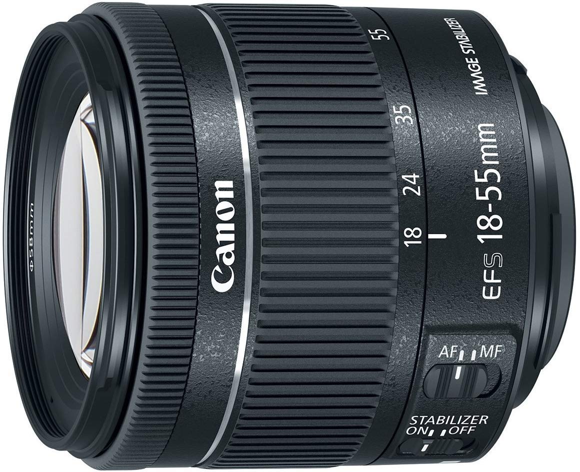 Canon EF-S 18-55mm f/4-5.6 IS STM Renewed, compact zoom with 4-stop stabilization for sharp travel photos