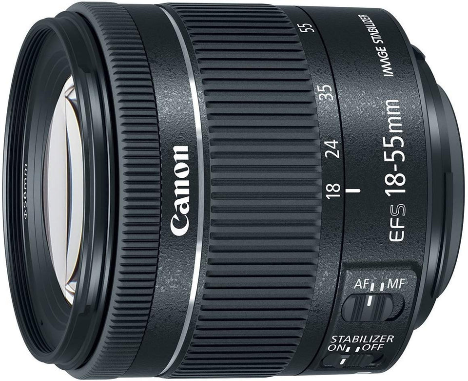 Canon EF-S 18-55mm f/4-5.6 IS STM Renewed, compact zoom with 4-stop stabilization for sharp travel photos