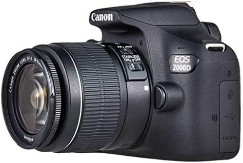 Canon EOS 2000D with 18-55mm kit lens for travel photography