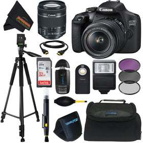 Canon EOS 2000D front view with kit lens for versatile shooting