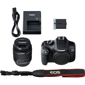 Canon EOS 4000D bundle back view, showing grip and controls for everyday shooting.